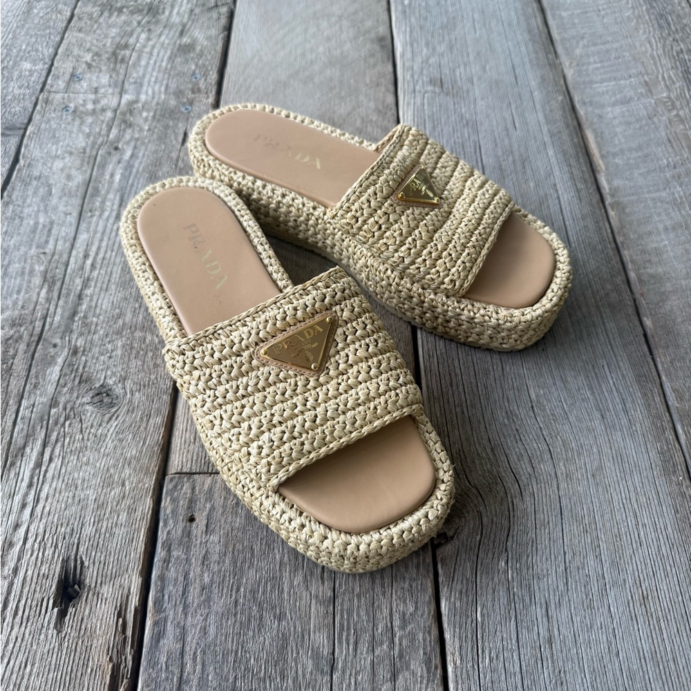 Prada Woven Slides